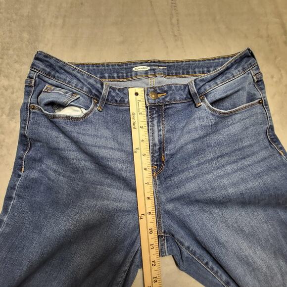 Old Navy Jeans Womens 14 Blue Medium Wash Kicker Boot-Cut Mid-Rise Stretch Denim - Picture 7 of 10